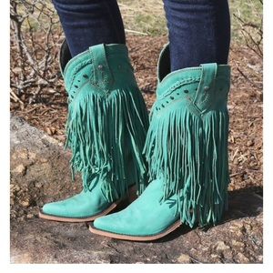 Fringe cowgirl boots made by liberty black